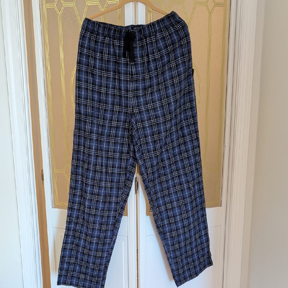 Izod Blue and Black Plaid Jogger Pants.